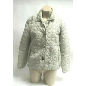 COACH Logo Quilted Hacking Jacket Leather Trim XS
